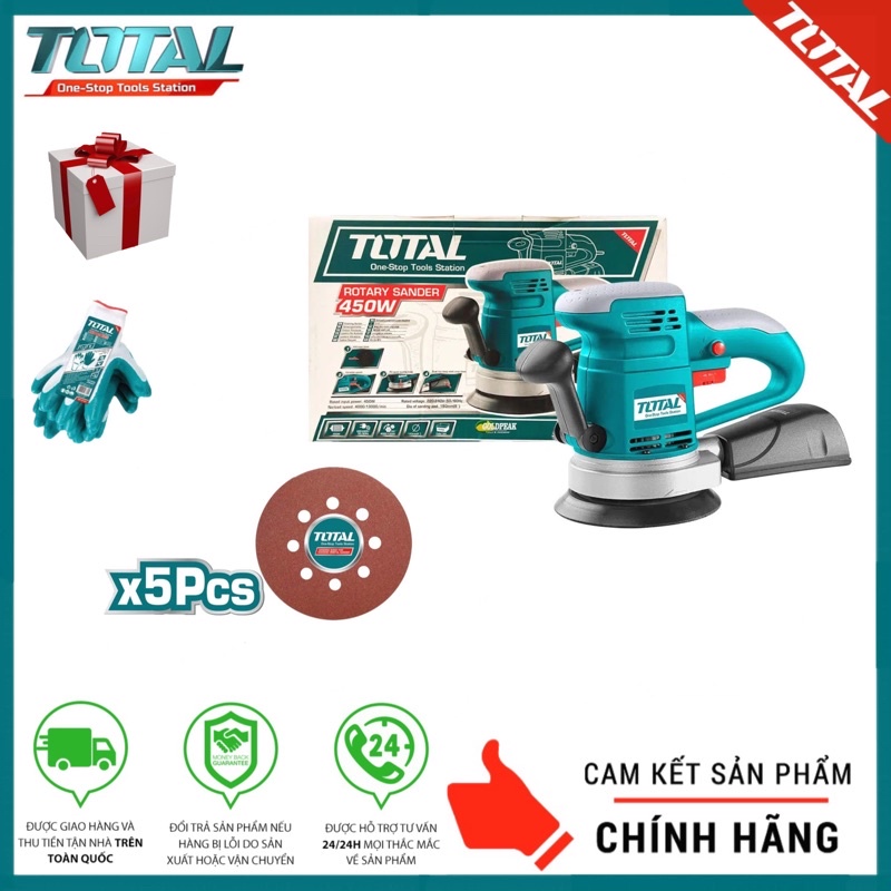 TOTAL Máy chà nhám đĩa tròn 450W TF2041501