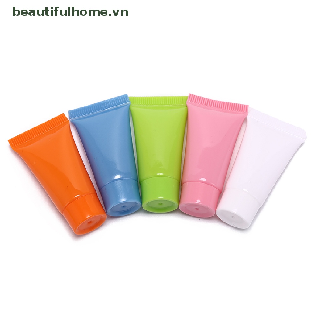 Set 5 Ống Rỗng 10ml Bằng Nhựa Mềm Chuyên Dụng Cho Đựng Mỹ Phẩm