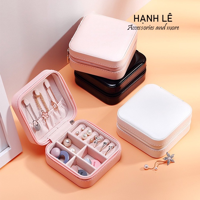 Hộp đựng trang sức, phụ kiện bọc da sang trọng có chia ngăn dễ dàng sắp xếp và gọn gàng nhiều màu xinh xắn theo sở thích
