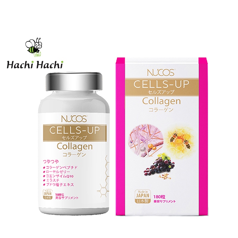 Viên uống collagen ngăn ngừa lão hóa Nucos 180 viên dưỡng trắng, giảm nếp nhăn (cell-up) - Hachi Hachi Japan Shop