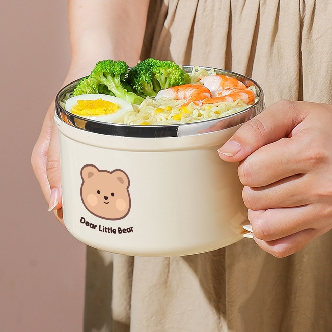 Cốc đựng canh, ủ cháo đựng cơm giữ nhiệt - Hàng cao cấp SUS 304 không rỉ - Tặng kèm thìa