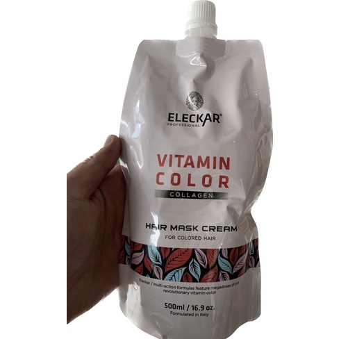Hấp dầu giữ màu tóc nhuộm vitamin color collagen Eleckar 500ml