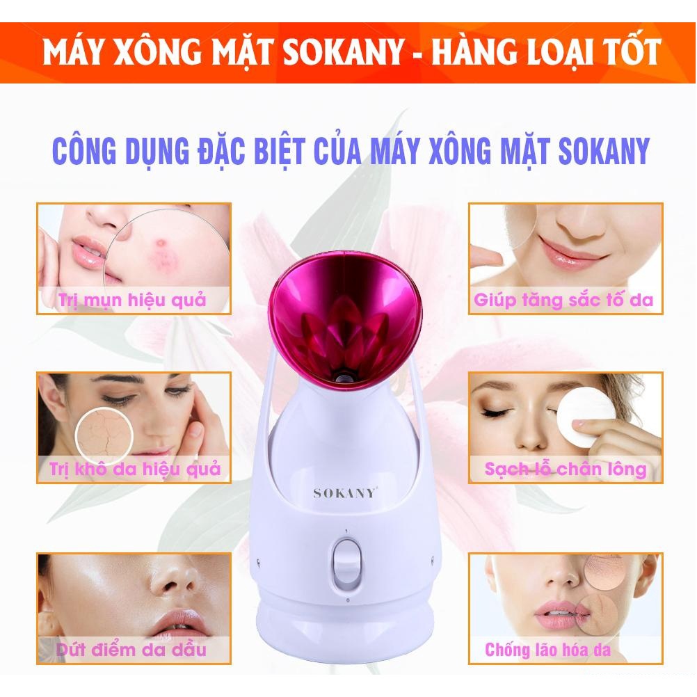 Máy xông hơi mặt Sokany, Máy xông hơi mặt nóng lạnh, se khít lỗ chân lông -Bảo hành 12 Tháng , Lỗi 1 đỏi 1 !