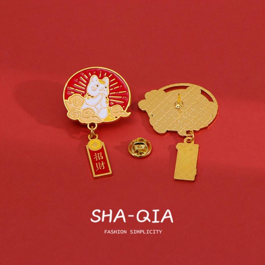 WOLALA Ghim Cài Áo Bằng Hợp Kim Đơn Giản Phong Cách Trung Hoa Mới