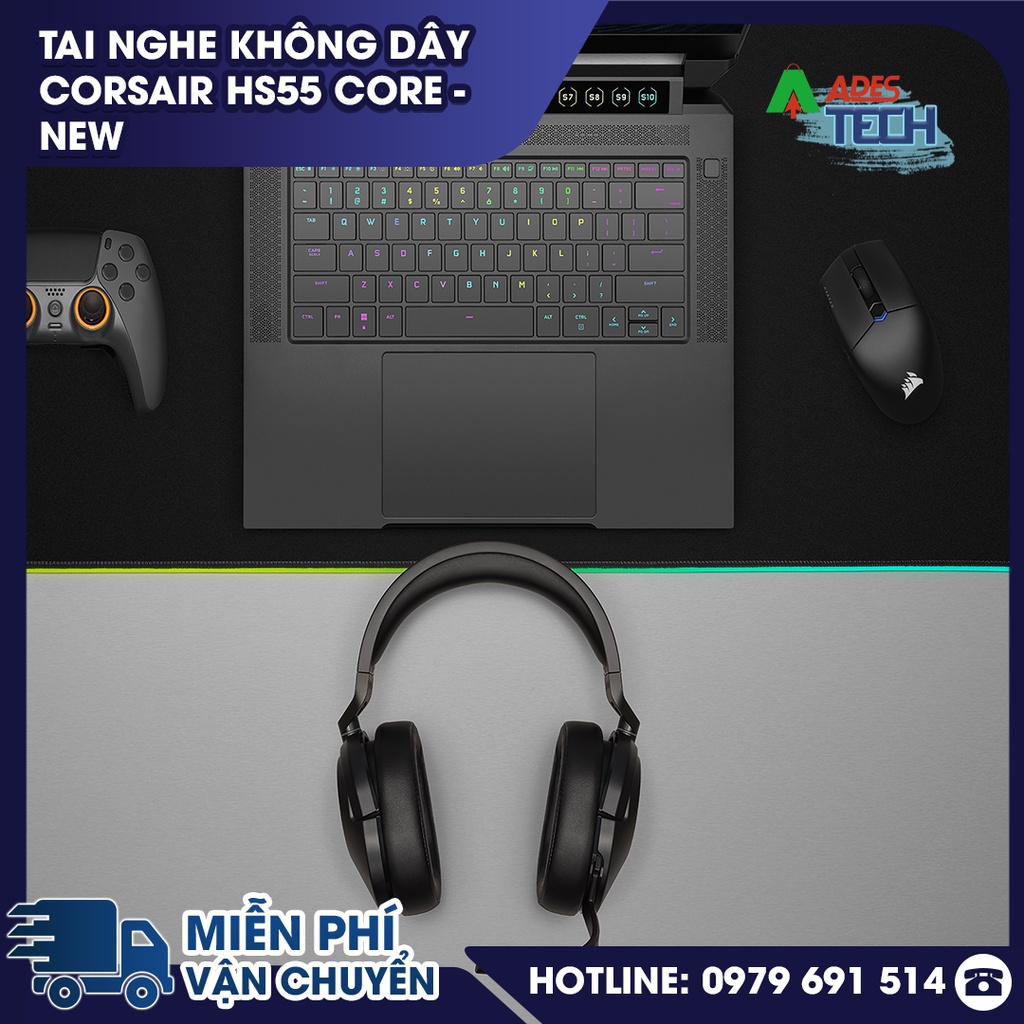 ✔️Tai nghe không dây Corsair HS55 Core - NEW✔️Âm thanh vòm chân thực✔️BẢO HÀNH 24 THÁNG