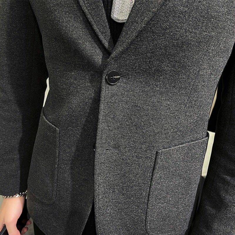 Áo Khoác Vest Len Dày Cao Cấp Cài Một Hàng Nút Cài Thời Trang Hàn Quốc Cho Nam