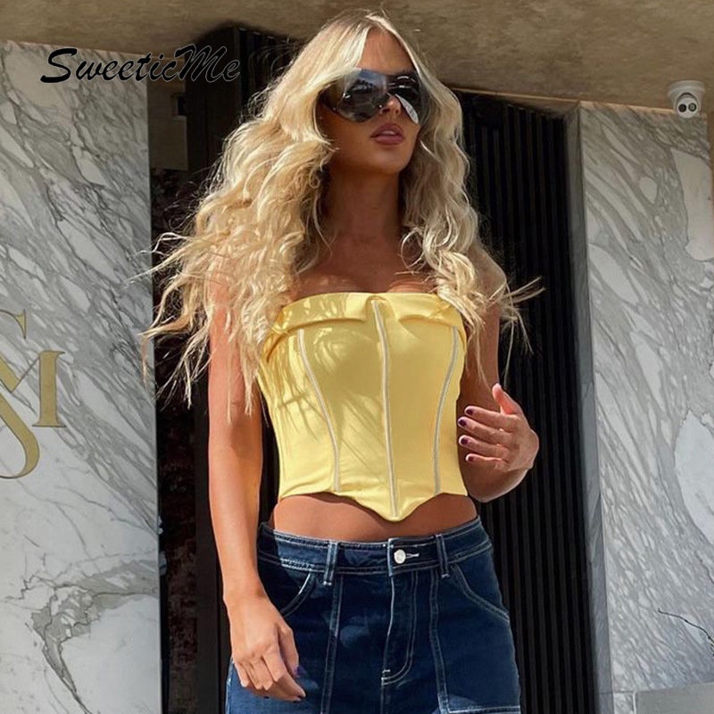 Áo Sát Nách Dáng Ôm Màu Trơn Phối Khóa Kéo Thời Trang Quyến Rũ Cho Nữ