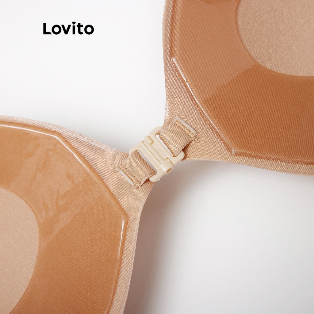 Lovito phụ kiện áo ngực silicon thoáng khí chống trượt màu đen / đỏ L12055