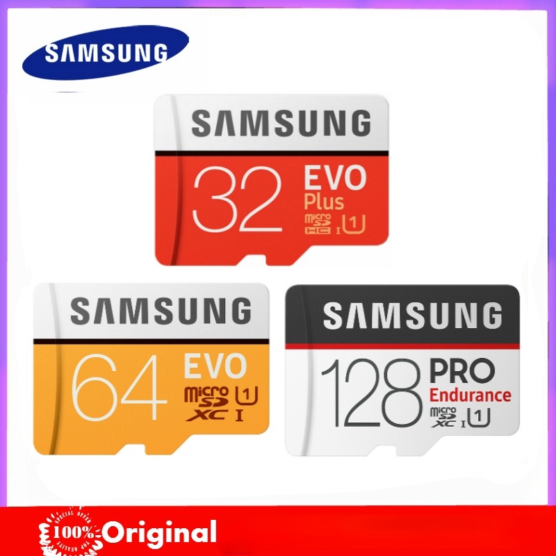 SAMSUNG Thẻ Nhớ Micro SD Tốc Độ Cao 128GB 100 MB / S EVO Plus PRO 64GB Class10 TF card 256GB 32GB C10 UHS-I U3