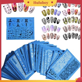 (Huluboy) Set 48 tấm decal nước dán móng nghệ thuật