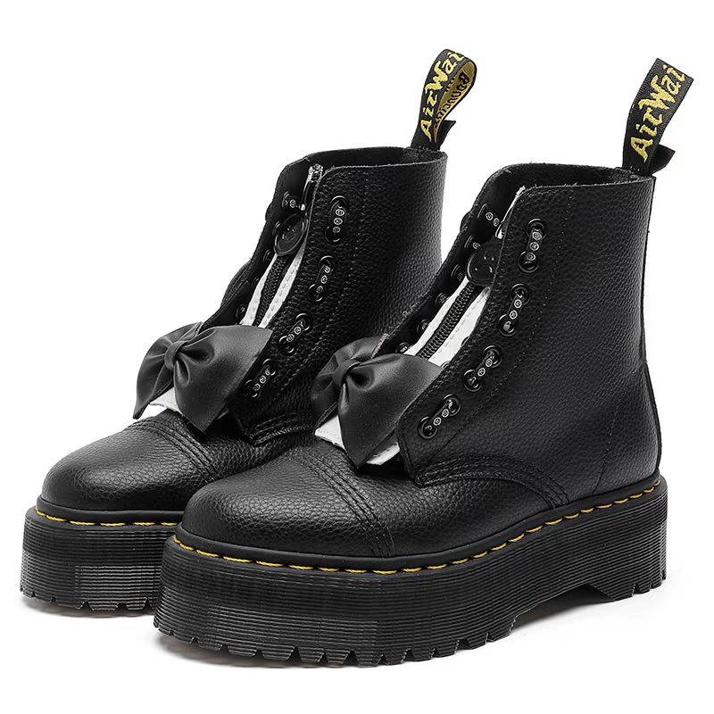 DR MARTENS Giày Bốt Da Thật Đế Xuồng Thời Trang Cho Nam Và Nữ