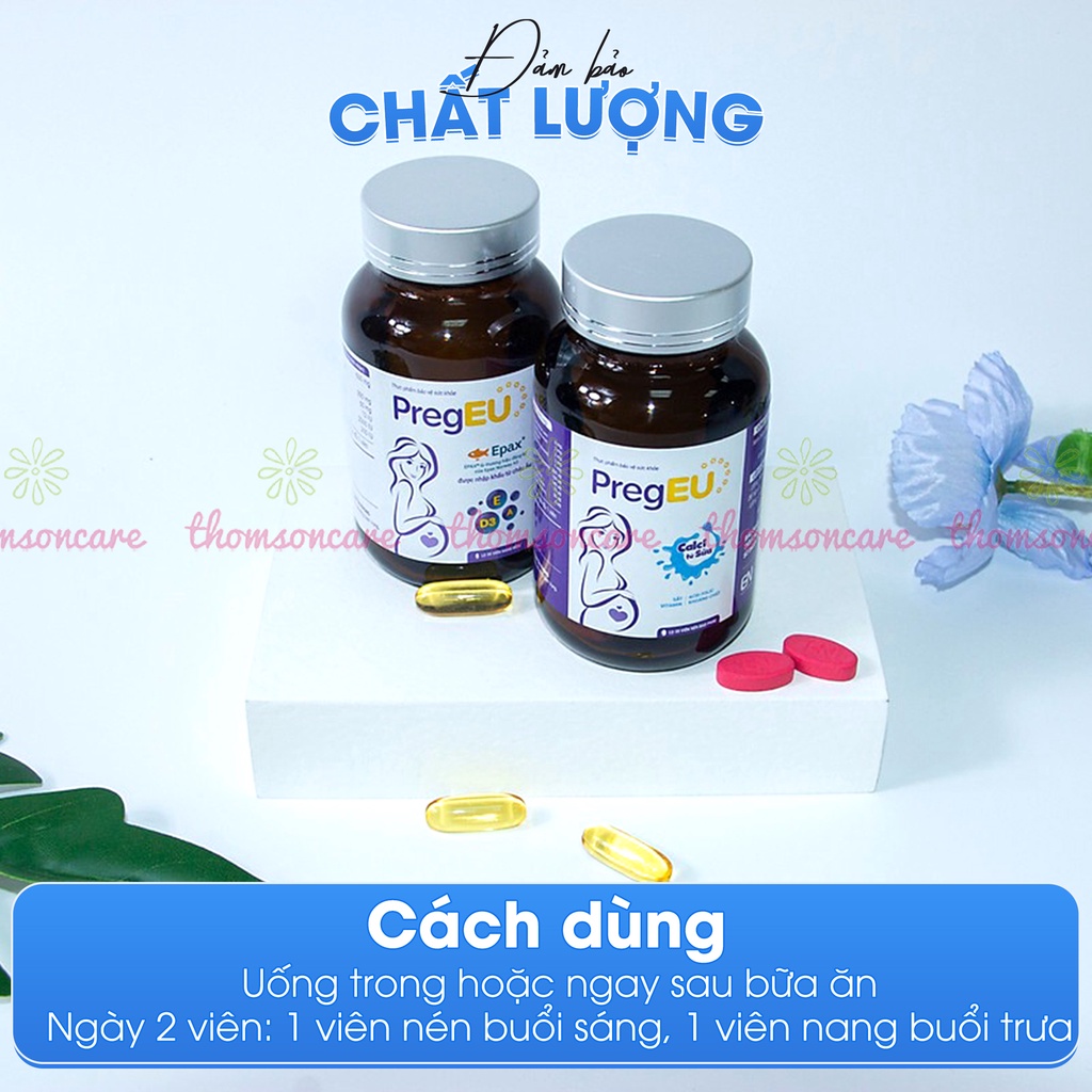 Vitamin tổng hợp cho bà bầu PregEU - Giúp bổ sung DHA, EPA, sắt canxi, vitamin cho phụ nữ mang thai và cho con bú