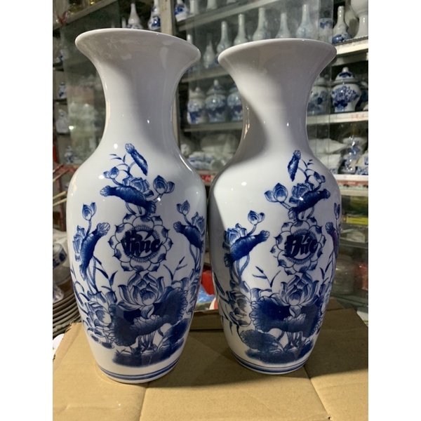 Lục Bình Tài Lộc Bát Tràng Cao 30cm, 35cm, 40cm Men Đẹp, Sứ Dày Dặn