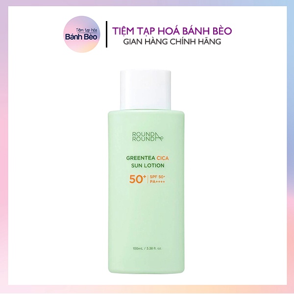 Kem Chống Nắng Dịu nhẹ chống lão hoá Round A'Round Green Tea Cica Sun Lotion SPF 50+ PA++++ 100ml ROUND A ROUND GreenTea