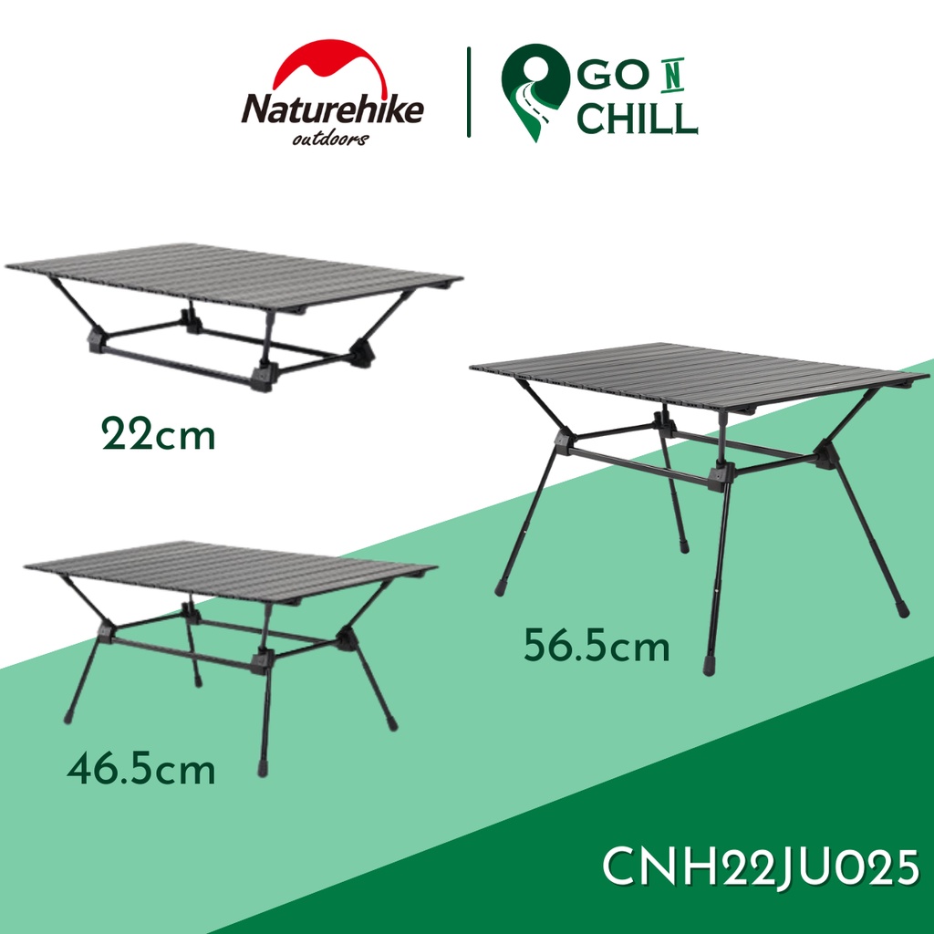Bàn gấp di động hợp kim nhôm có thể điều chỉnh độ cao Naturehike CNH22JU025