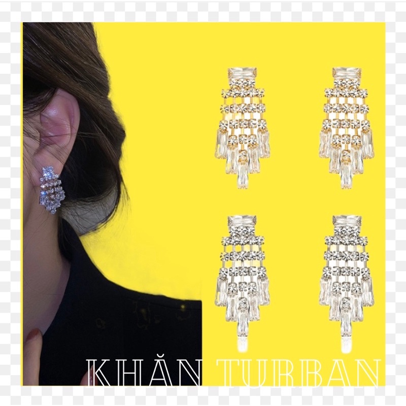 Khuyên tai đá bling bling dự tiệc - Khanturban.vn