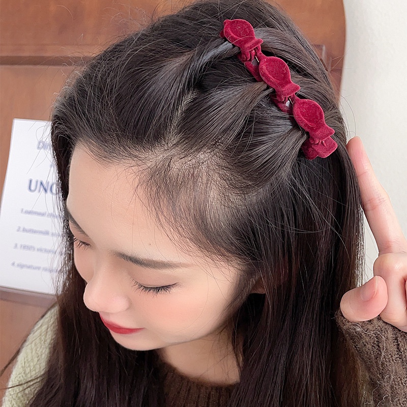 Kẹp Tóc Mỏ Vịt Hai Lớp Màu Trơn Phong Cách Cổ Điển Hàng Mới Bán Chạy Dành Cho Bạn Nữ