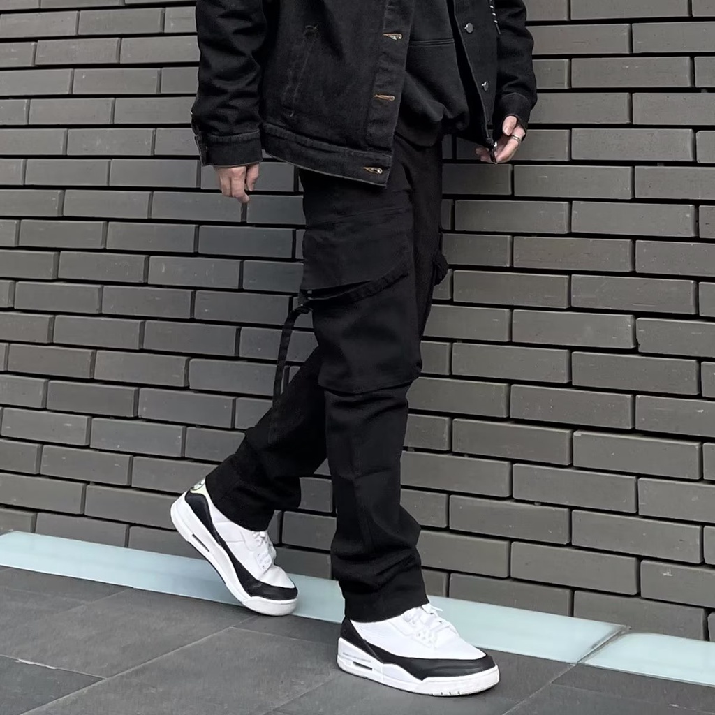 Quần Dài Phối Túi Lớn Phong Cách hip hop Nhật Bản Cá Tính Cho Nam