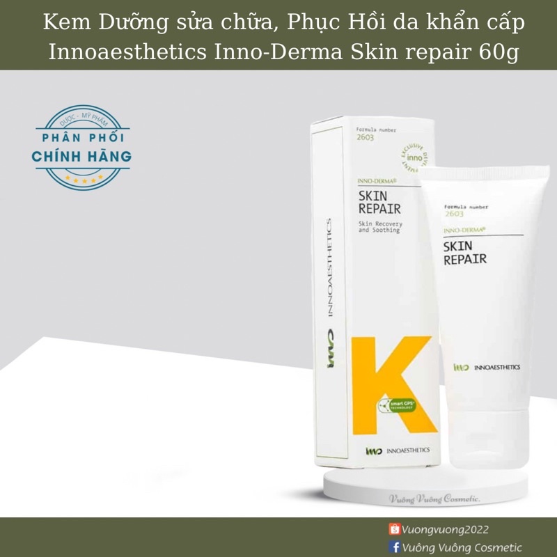 Kem Dưỡng sửa chữa, Phục Hồi da khẩn cấp Innoaesthetics Inno-Derma Skin repair 60g