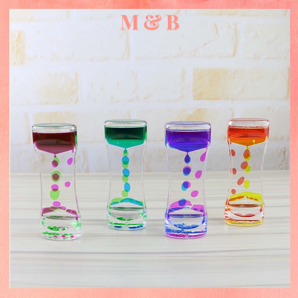 Đồng hồ cát dạng chất lỏng hai màu vui nhộn, thủy tinh màu sắc tươi sáng giúp làm giảm căng thẳng dành cho phòng ngủ