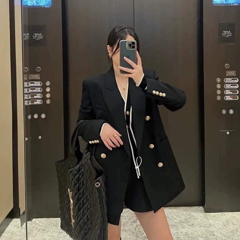 Áo Blazer Bigsize Khuy đồng cao cấp ( vạt thẳng) (58-98kg)