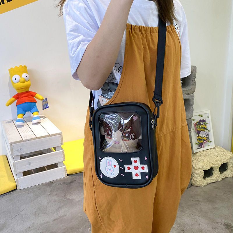 Túi Đeo Chéo Da PU 20cm In Họa Tiết Hoạt Hình Phong Cách Hàn Quốc Cho Bé Gái