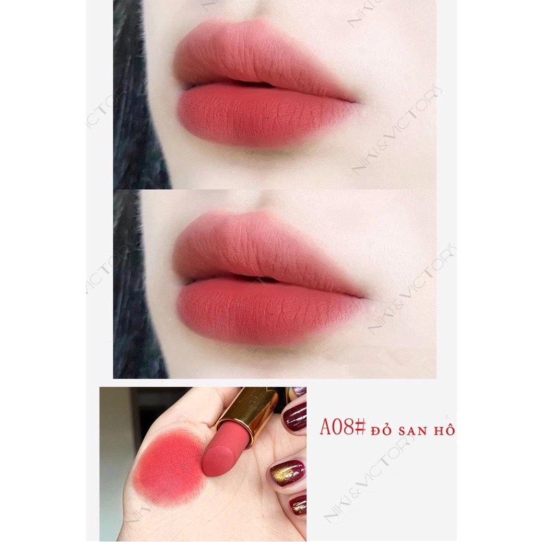 Son Nhung Lì HLLR Nhung Mịn Dưỡng Môi Bền Màu Lâu Trôi 8 Tông Màu Tươi Trẻ HOT