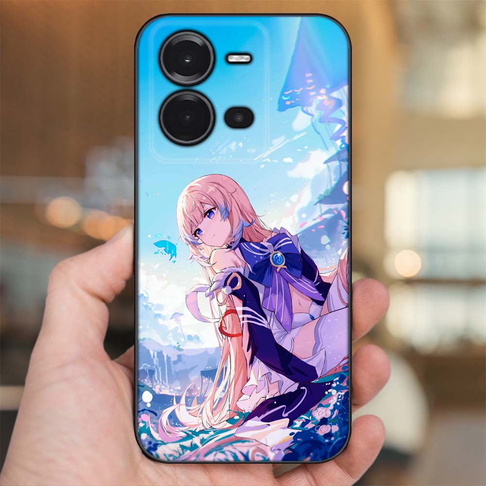 Ốp lưng Vivo V25 5G viền đen in hình Sangonomiya Kokomi Genshin Impact