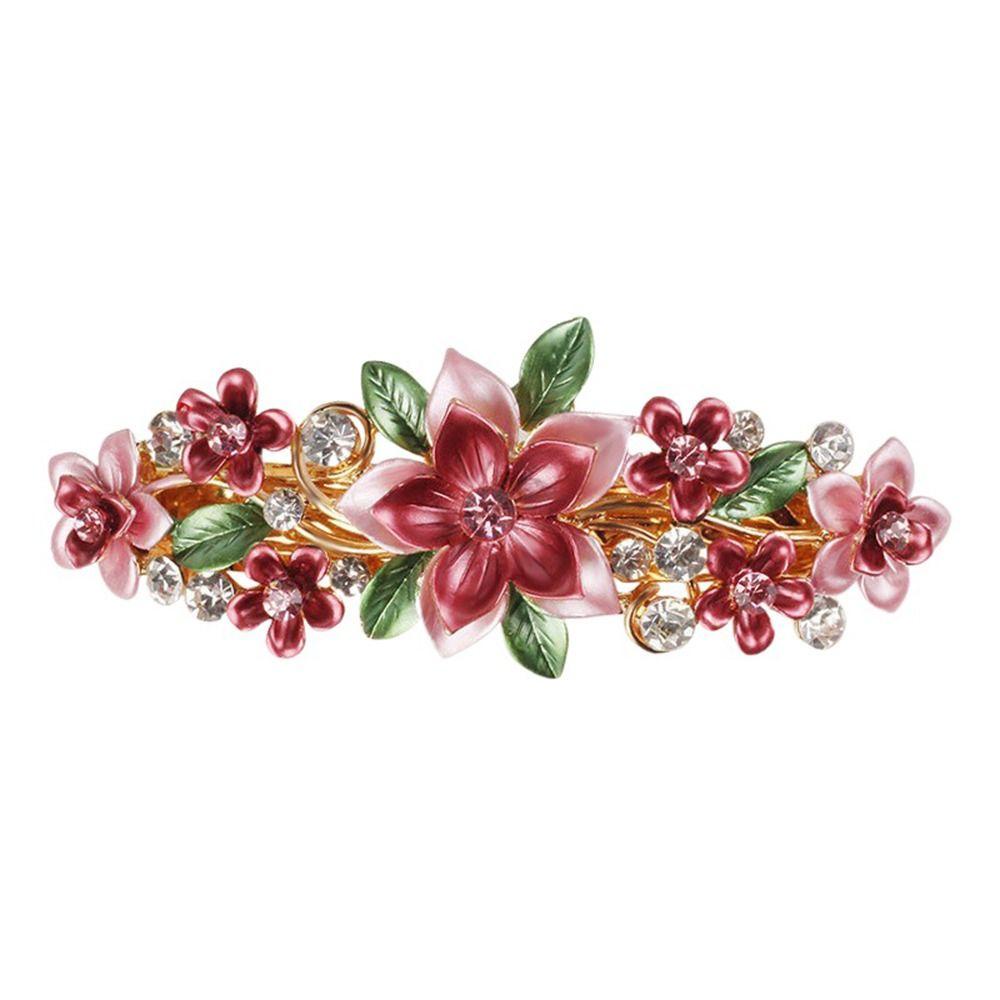 Kẹp Tóc Đuôi Ngựa Cỡ Lớn Họa Tiết Hoa Lấp Lánh Tinh Tế Thời Trang Cho Nữ Giá Đỡ