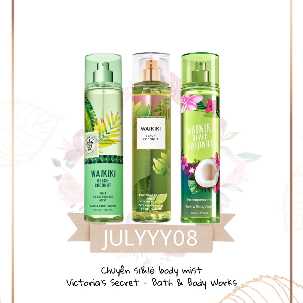 Xịt Thơm Toàn Thân WAIKIKI BEACH COCONUT +jɥȽÿ08+