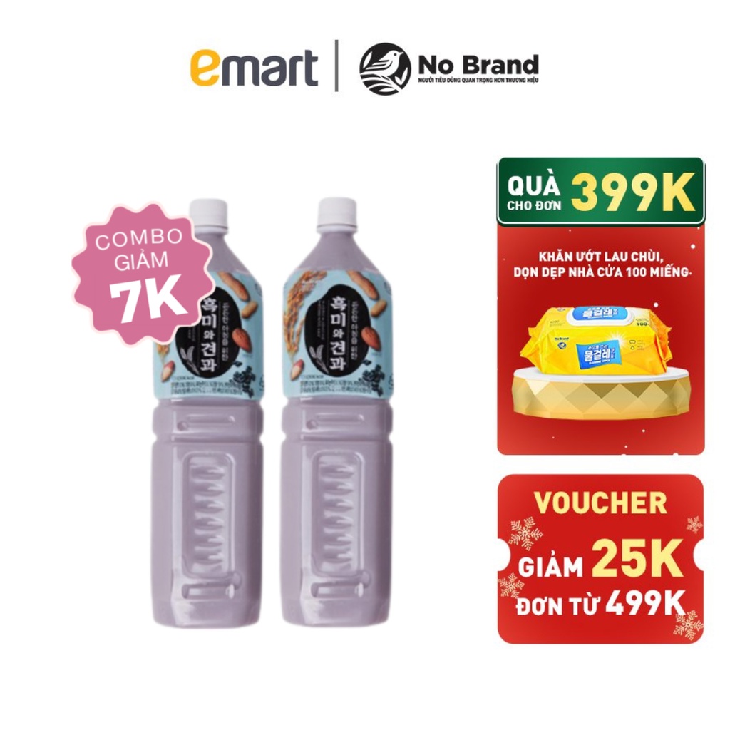 Nước Gạo Nếp Than Và Hạt Khô No Brand Hàn Quốc Chai 1.5L - Emart VN