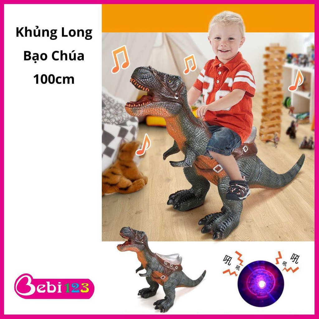 Khủng Long Mô Hình Mẫu cưỡi lưng 100cm Siêu To Khổng Lồ chất liệu cao su mềm cao cấp