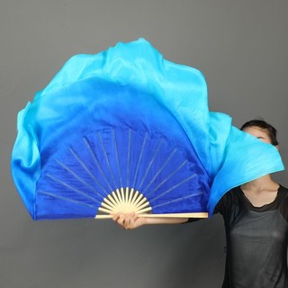 Quạt Múa Lụa Hai Mặt Màu Gradient Phong Cách Trung Hoa