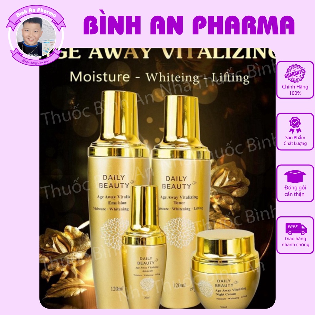 Bộ sản phẩm Daily Beauty Age Away Vitalizing R&B - COMBO 4 HỘP MỸ PHẨM CAO CẤP