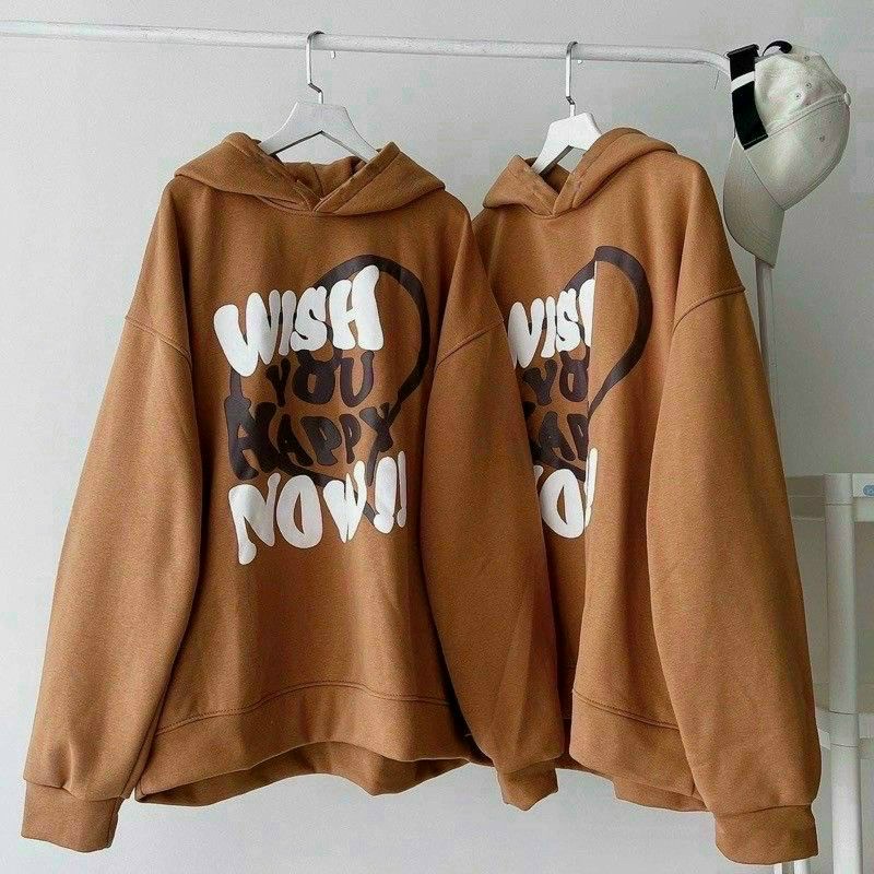 (Siêu sale tTháng 12) Aó hoodie nam nữ tay phồng,áo nỉ from rộng in chữ nổi nón 2 lớp nút bấm cổ,thời trang thu đông
