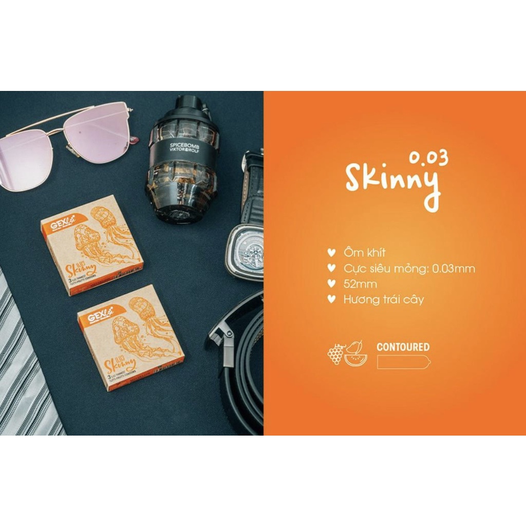 BCS siêu mỏng 0,03mm cảm giác chân thật nhất G'EX life Skinny