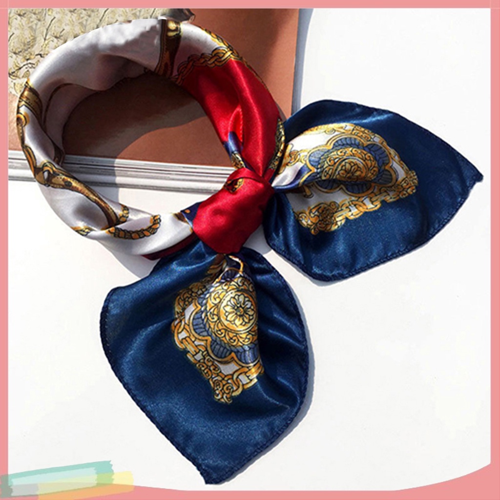 Khăn choàng cổ làm bằng lụa nhân tạo thiết kế xinh xắn dành cho phái đẹp