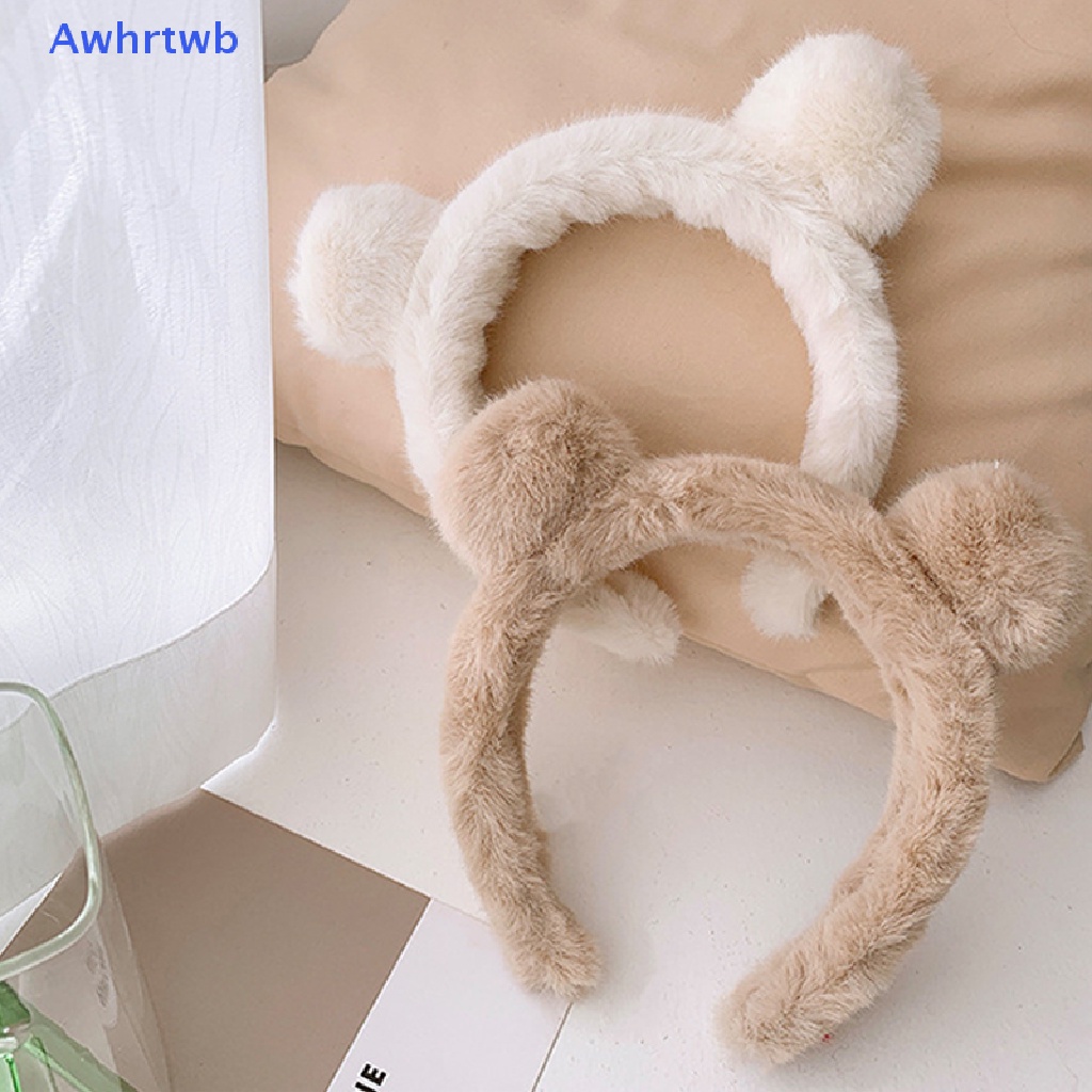 Băng Đô Cài Tóc Hình Tai Gấu Bằng Lông Nhung Dễ Thương Xinh Xắn Mới