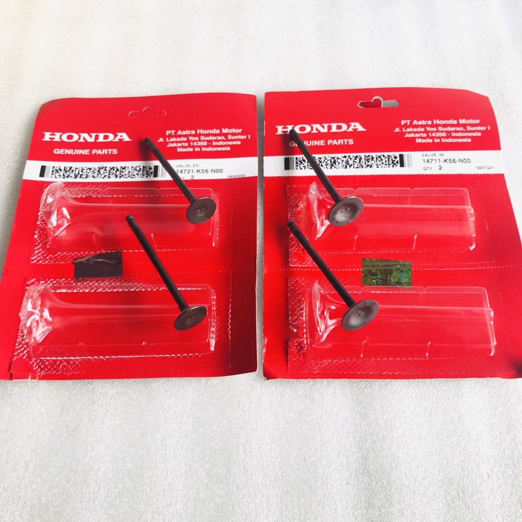 Cặp xupap ( xúp bắp) Sonic, Winner, GTR zin Honda Indo - 14711-K56-N00/ 14721-K56-N00