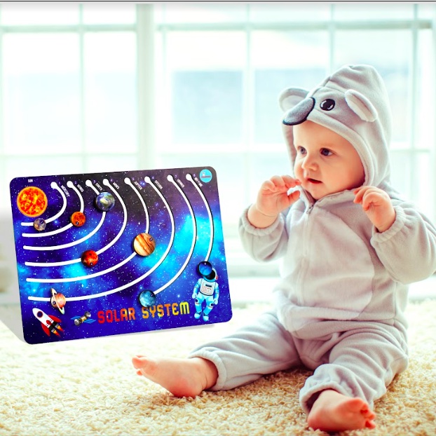 Đồ chơi vũ trụ cho bé gái bé trai BUNNYBOO busy board chủ đề Hệ mặt trời đồ chơi cho bé thông minh