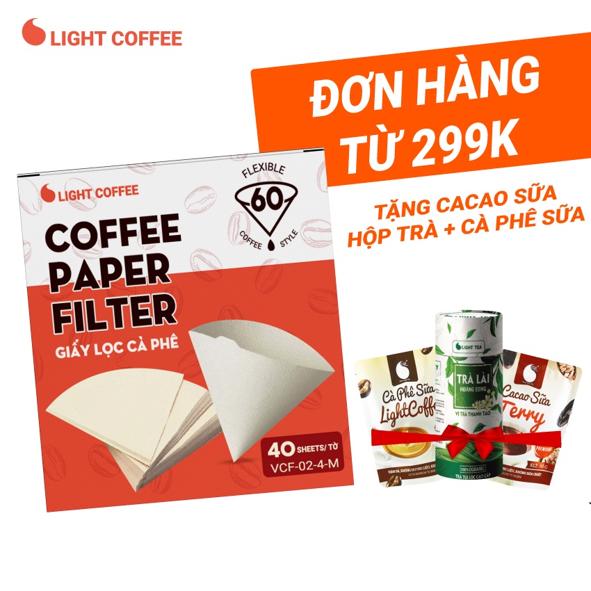Giấy lọc cà phê Light Coffee 40 cái giấy lọc tiện lợi dùng pha cà phê