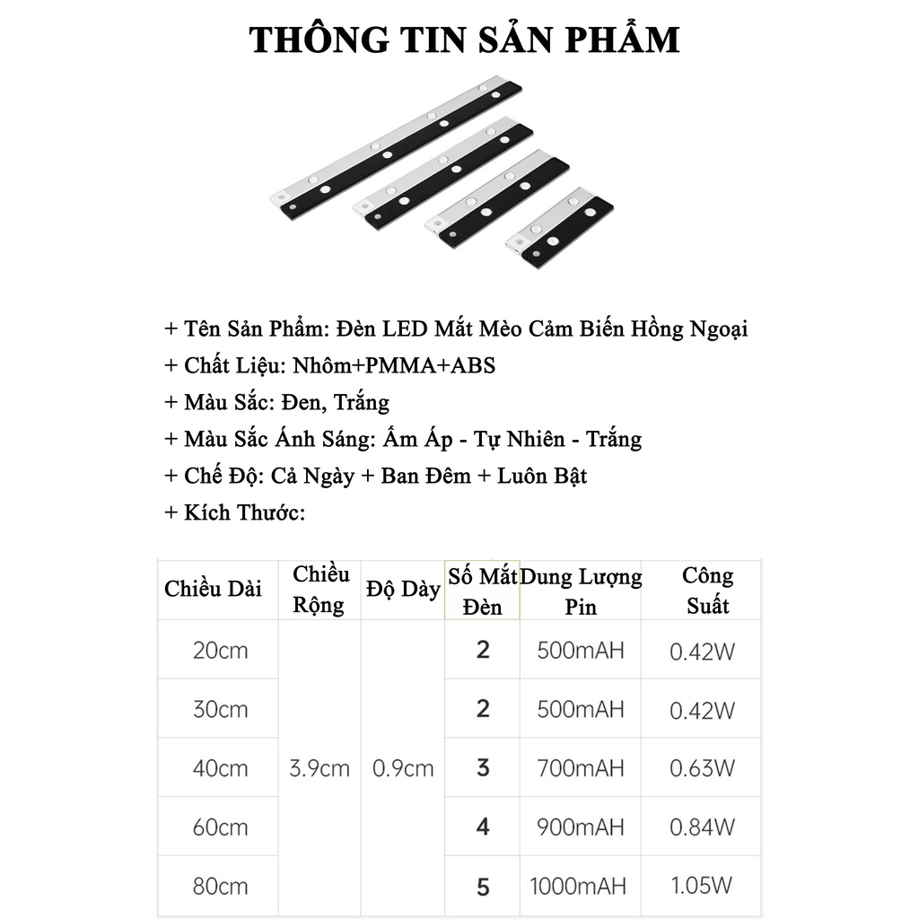 Đèn LED Trang Trí Cảm Biến Chuyển Động Hồng Ngoại KUNBE Decor Với Ánh Sáng 3 Màu, Hiệu Ứng Độc Đáo, Nhiều Kích Cỡ