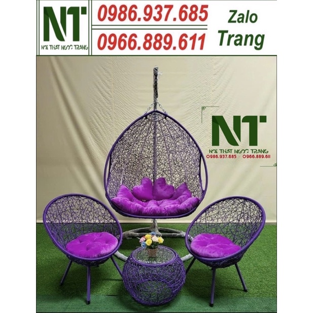 Bộ bàn ghế xích đu đôi 2 người ngồ thanh lý