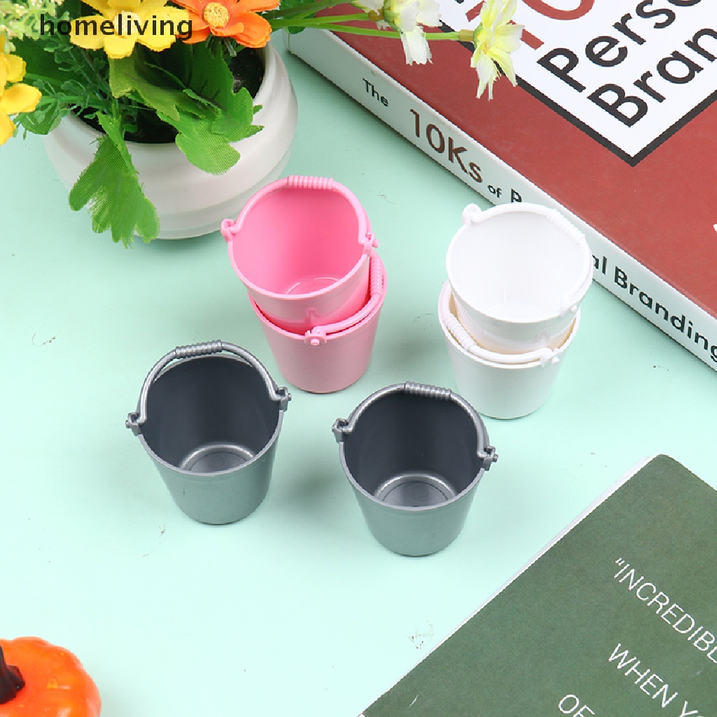 Set 2 Xô Mini Dễ Thương 1: 12 Dùng Để Trang Trí Nhà Búp Bê