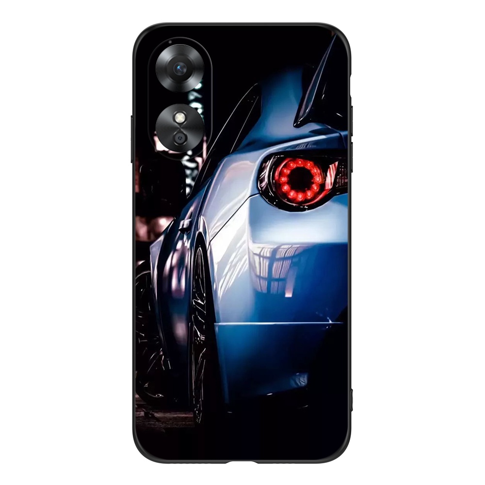 Ốp Điện Thoại Tpu Dẻo Màu Đen In Hình Xe Hơi Vui Nhộn Cho OPPO A17 A17K