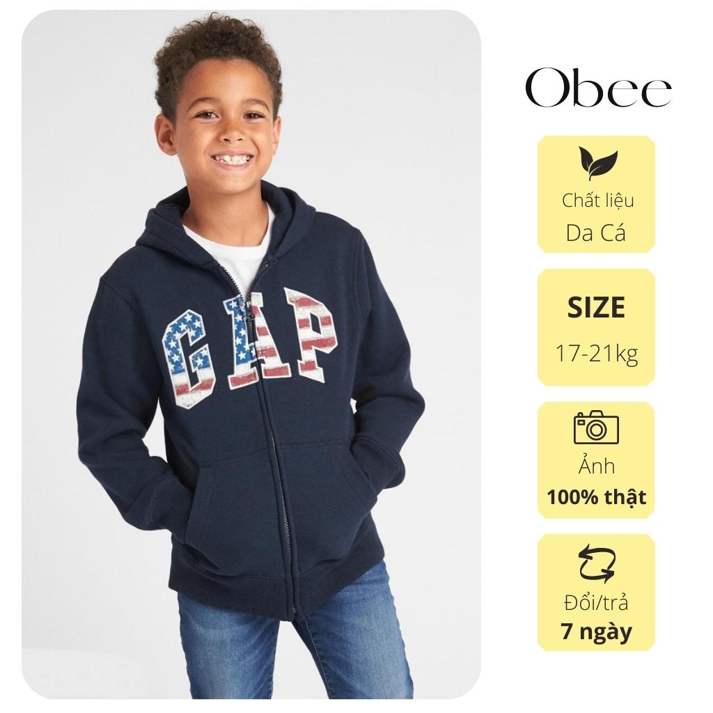 Áo khoác bé trai Obee's Closet Áo khoác nỉ mỏng có nón 16 - 21kg