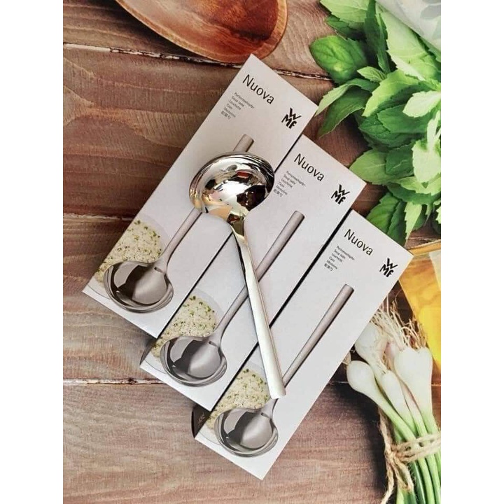 Muôi canh WMF NouVa 22 cm và 29 cm chất liệu thép không gỉ Cromagan 18/10, bền đẹp - hàng Đức