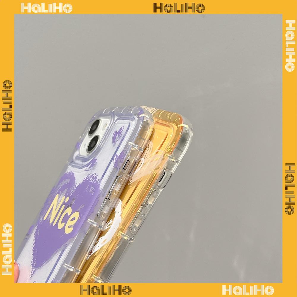 Case For iPhone 14 Pro Max TPU Soft Jelly Airbag Case Purple Yellow Love Clear Case Camera Protection Shockproof For iPhone 14 13 12 11 Plus Pro Max 7 Plus X XR