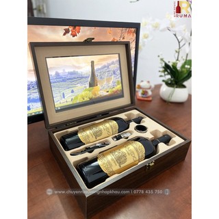 Set quà tặng rượu vang Chile Nando - Hộp kính mica 2 chai
