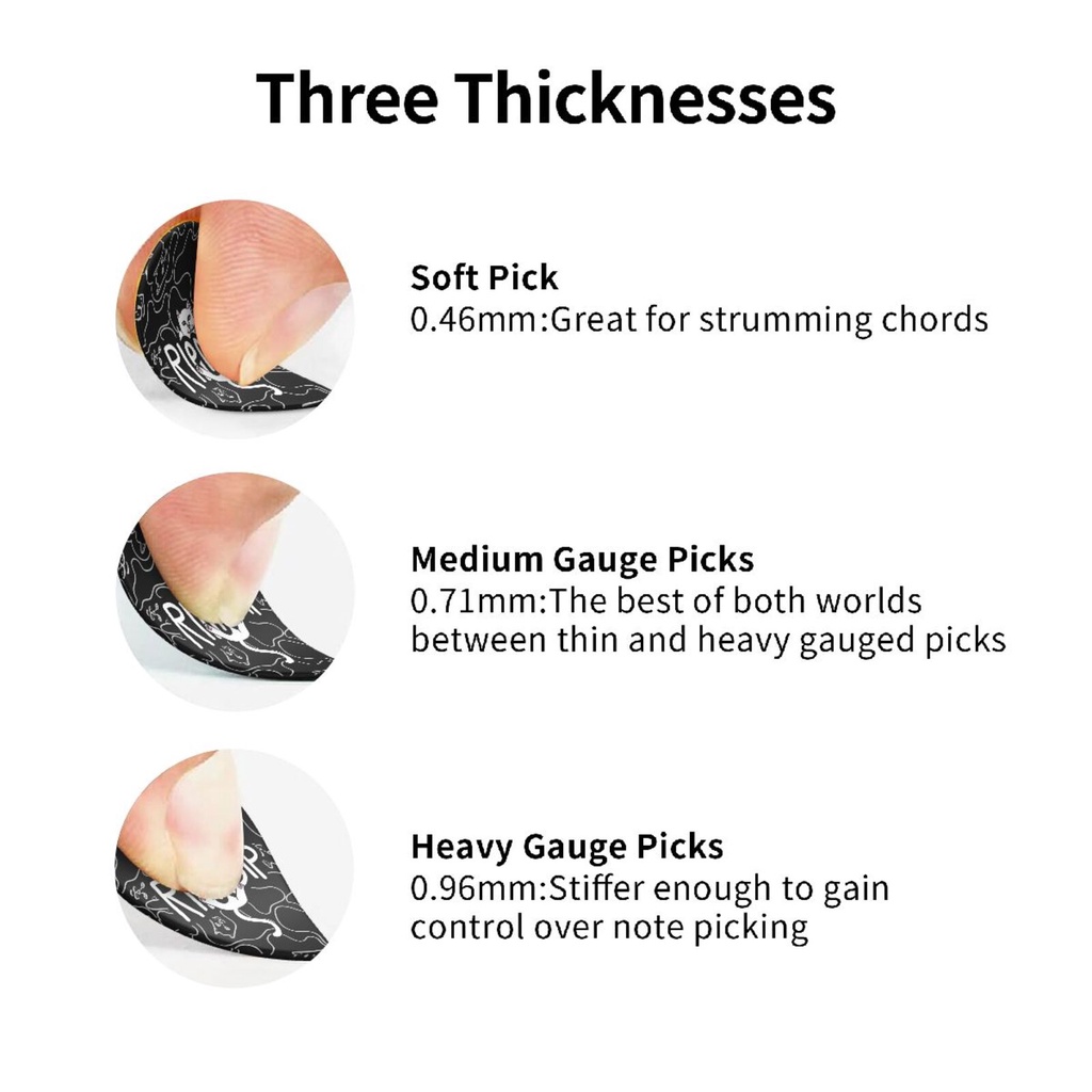 Bộ 6 Miếng Gảy Đàn Guitar Ripndip 3 Dày Khác Nhau Phù Hợp Với Guitar / Ukulele / Etc.